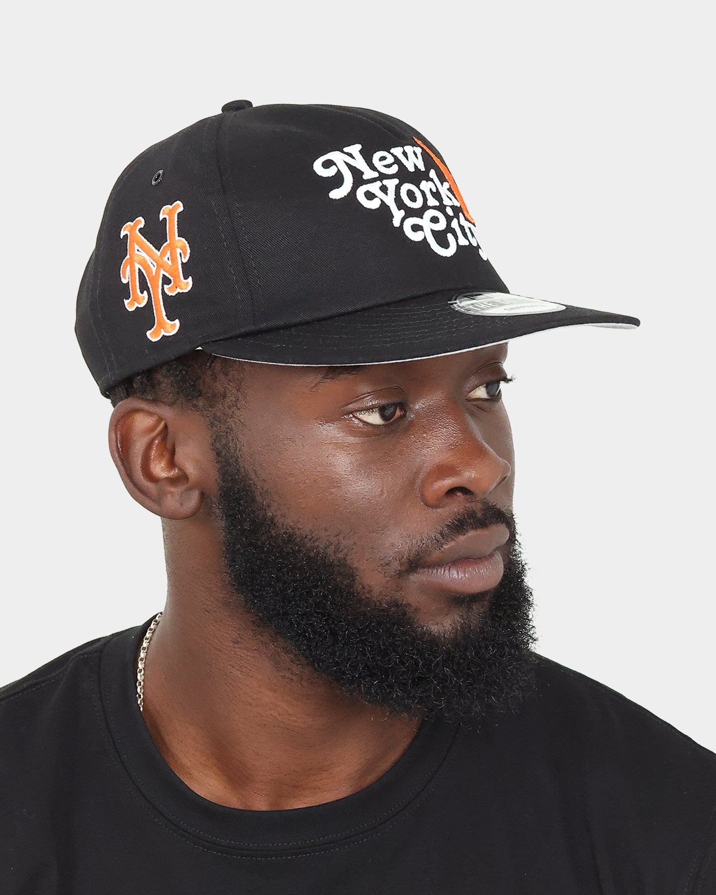 New Era New York Mets "New York Souvenir" Old Golfer Snapback Black/Orange