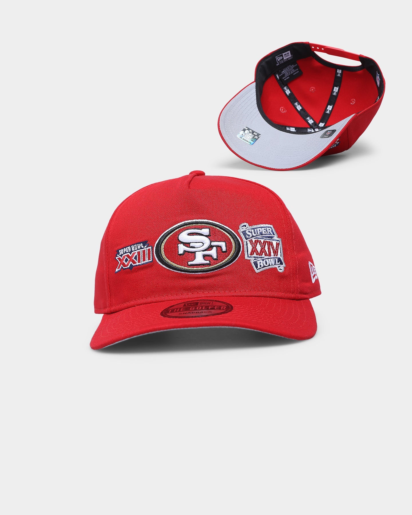 New Era San Francisco 49ers 'Super Bowl Past Champions' Old Golfer Strapback Red