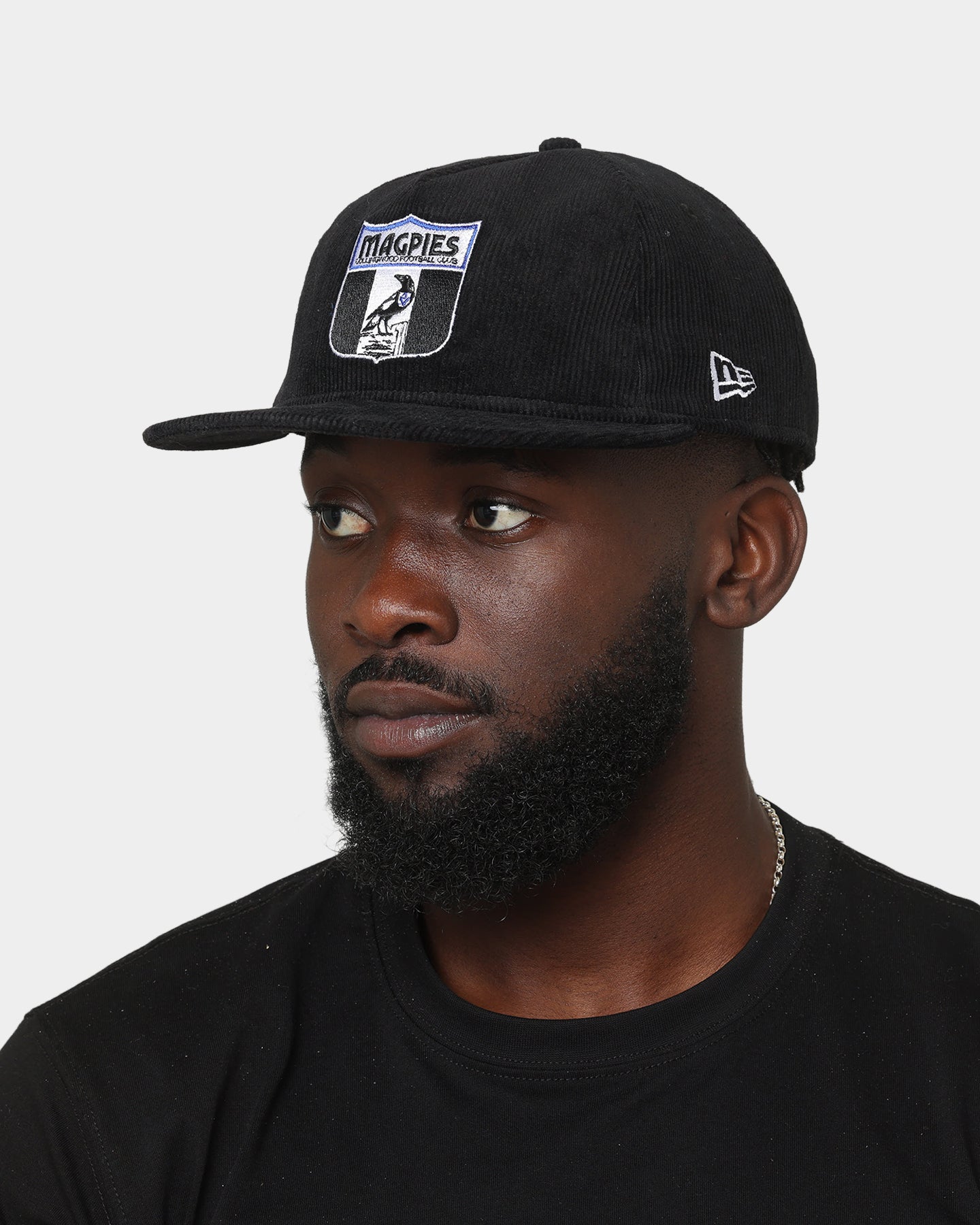 New Era Collingwood Magpies 'AFL Opening Bounce' Heritage Corduroy Old Golfer Snapback Black
