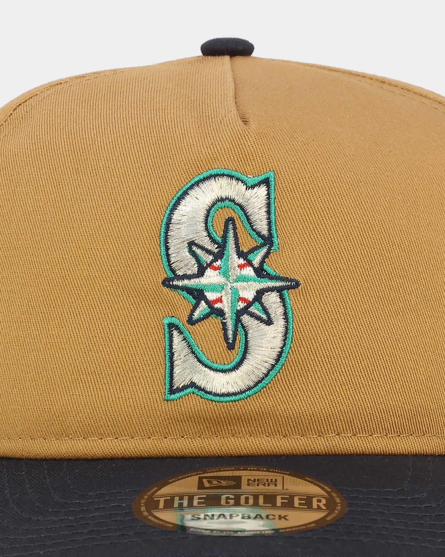 New Era Seattle Mariners 'Midnight Harvest 2-Tone' Old Golfer Snapback Wheat/Navy