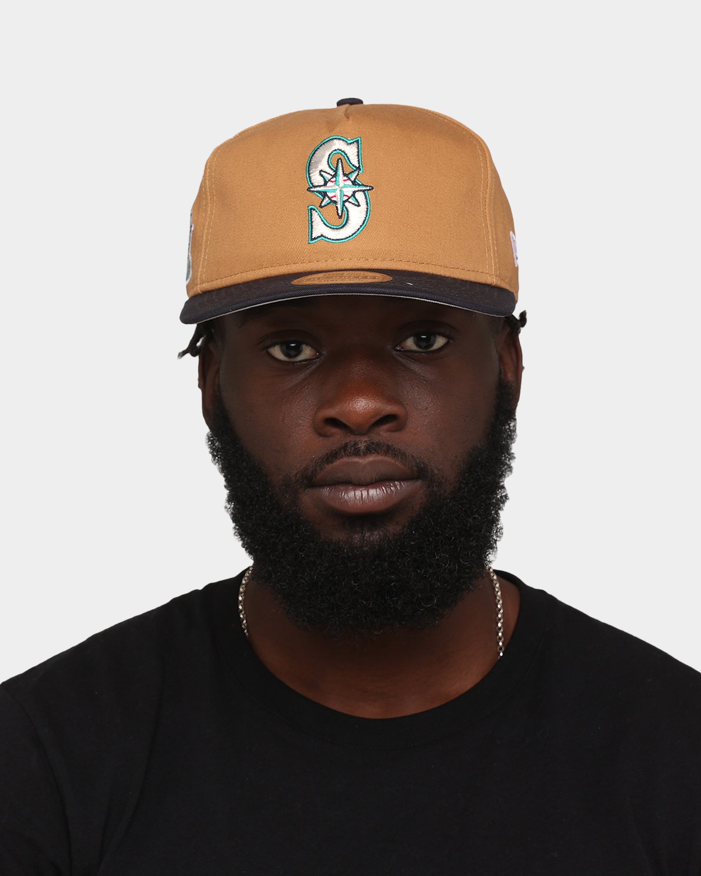 New Era Seattle Mariners 'Midnight Harvest 2-Tone' Old Golfer Snapback Wheat/Navy