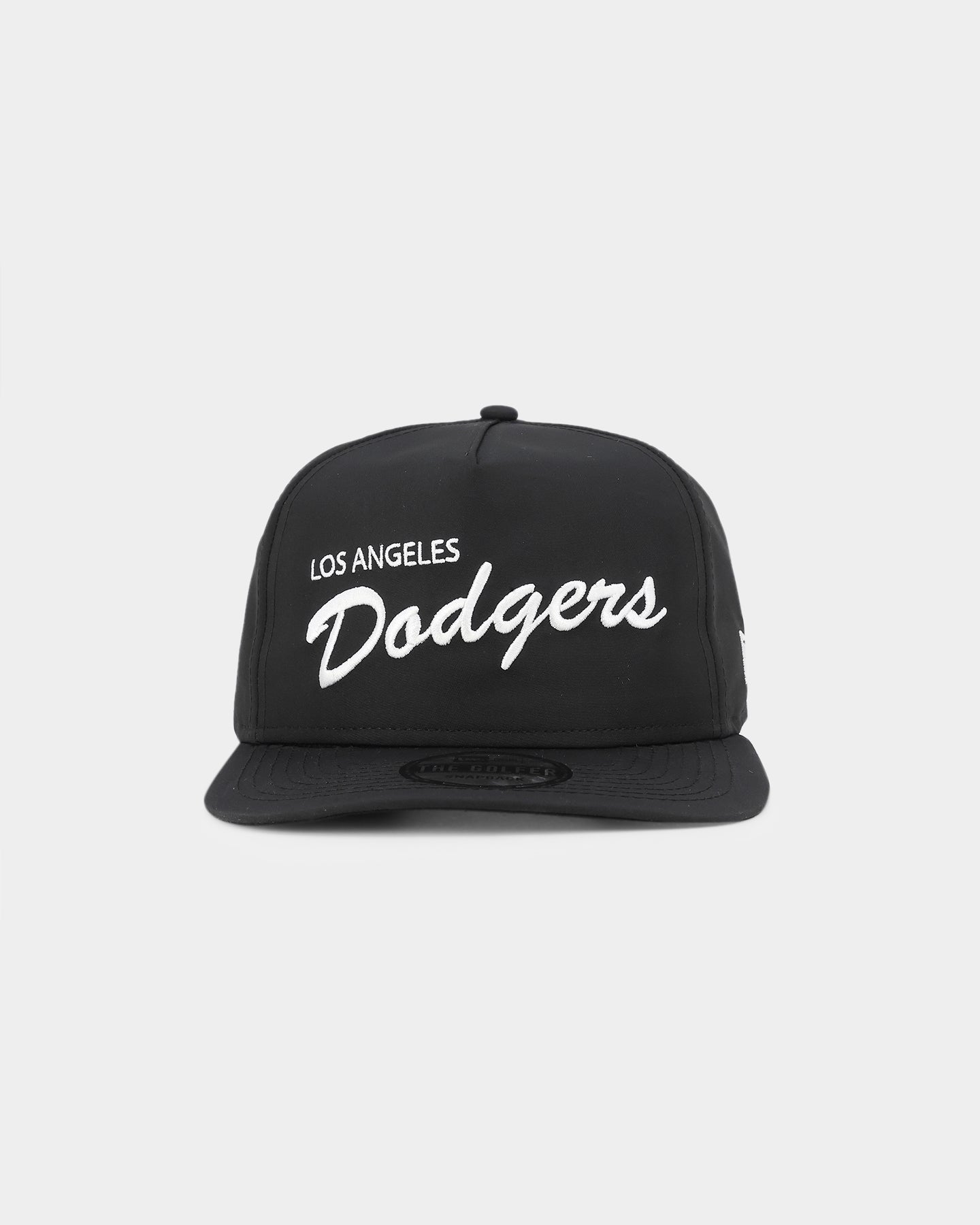 New Era Los Angeles Dodgers 'Black Chrome Script' Prolight Old Golfer Snapback Black