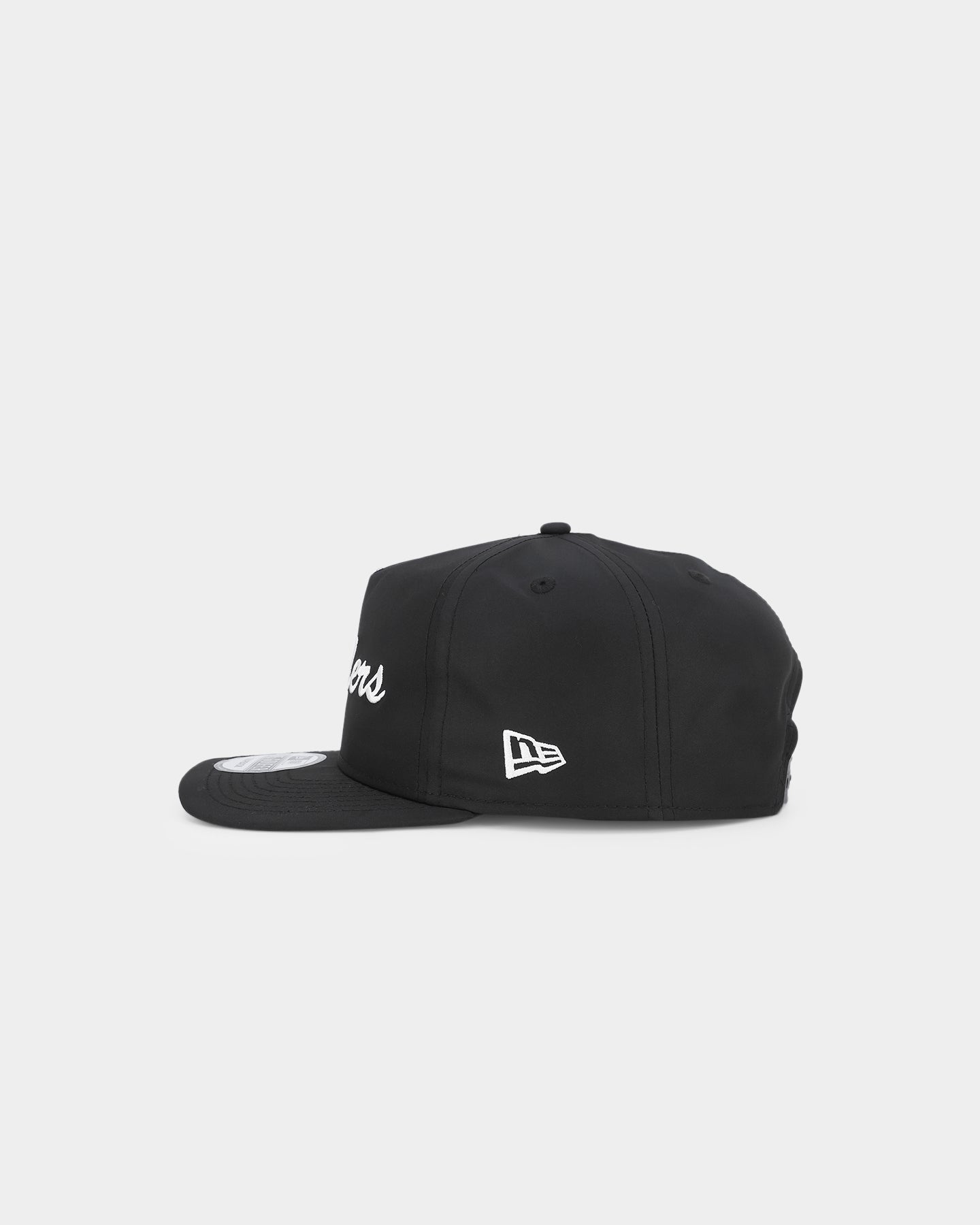 New Era Las Vegas Raiders 'Black Chrome Script' Prolight Old Golfer Snapback Black