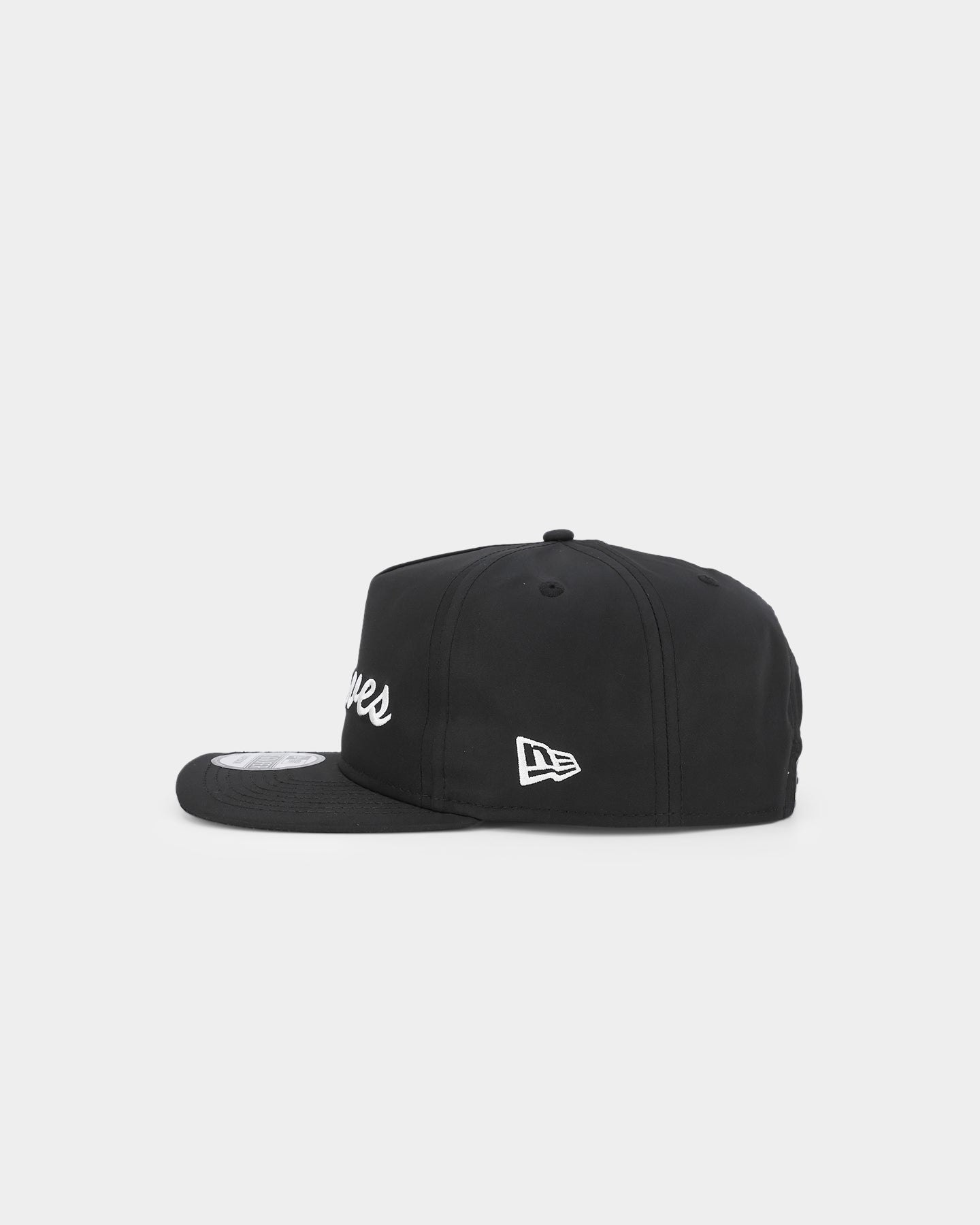 New Era Atlanta Braves 'Black Chrome Script' Prolight Old Golfer Snapback Black