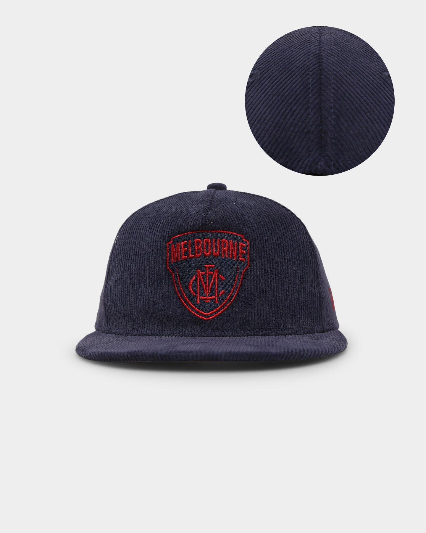 New Era Melbourne Demons 'AFL 2023 Team Corduroy' Golfer Snapback Navy