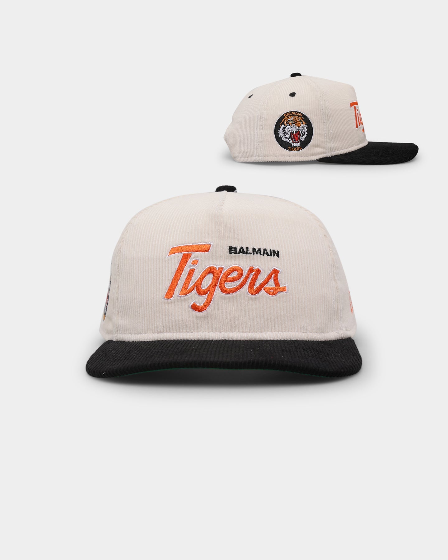 New Era West Tigers 'NRL Retro Script Corduroy' Golfer Snapback Chrome White