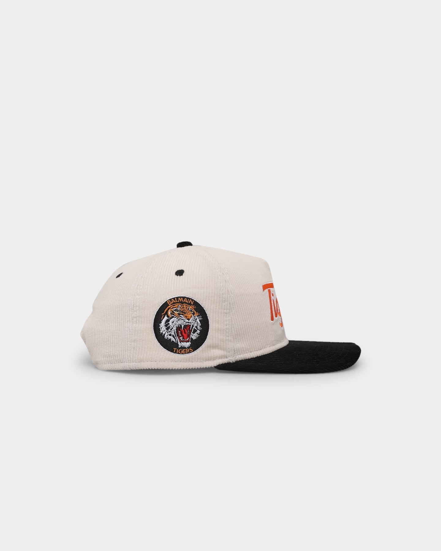 New Era West Tigers 'NRL Retro Script Corduroy' Golfer Snapback Chrome White