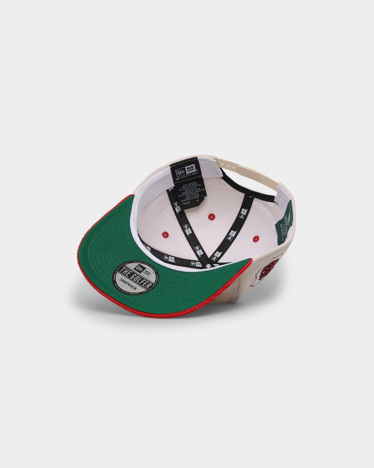 New Era St George Illawara Dragons 'NRL Retro Script Corduroy' Golfer Snapback Chrome White