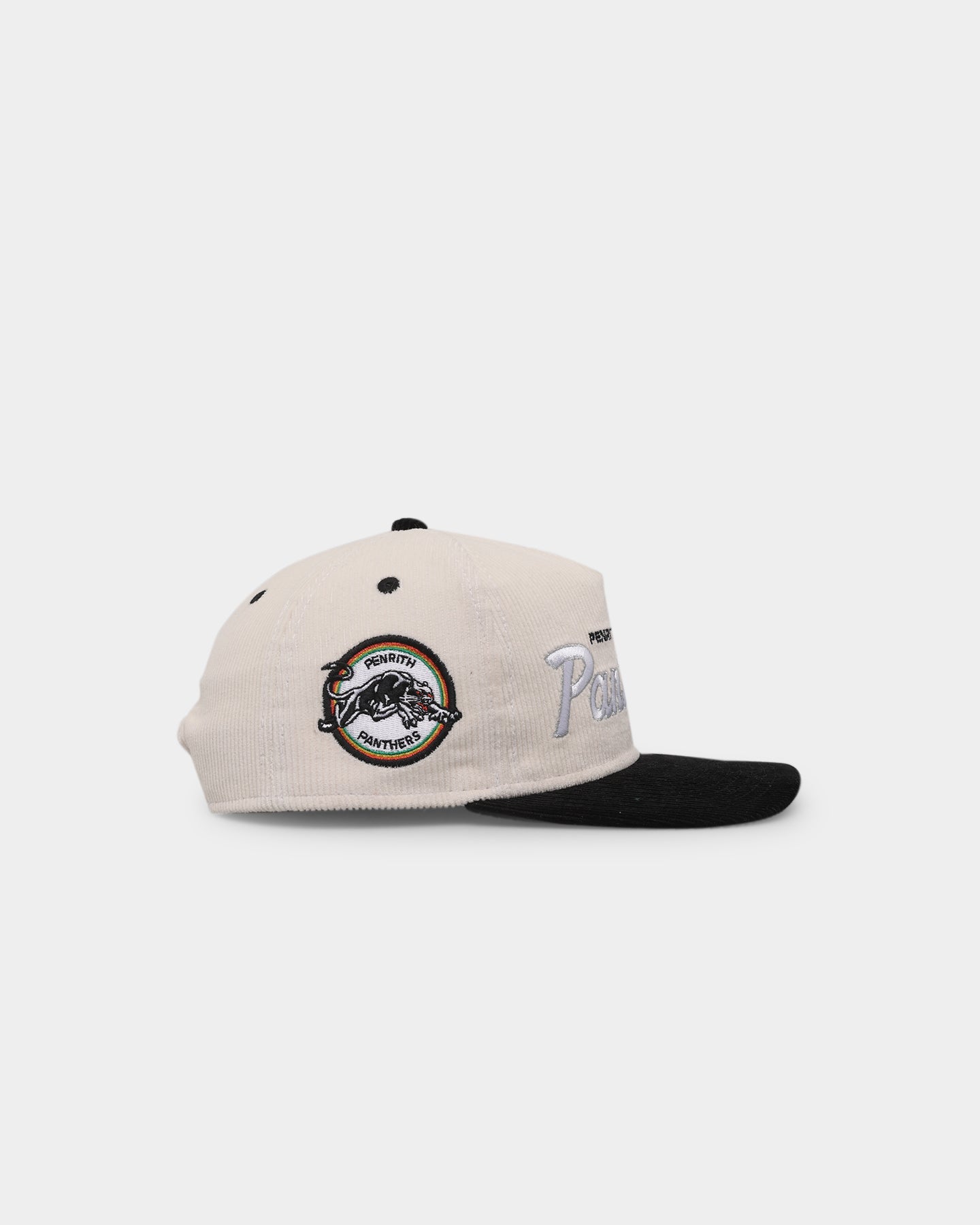 New Era Penrith Panthers 'NRL Retro Script Corduroy' Golfer Snapback Chrome White