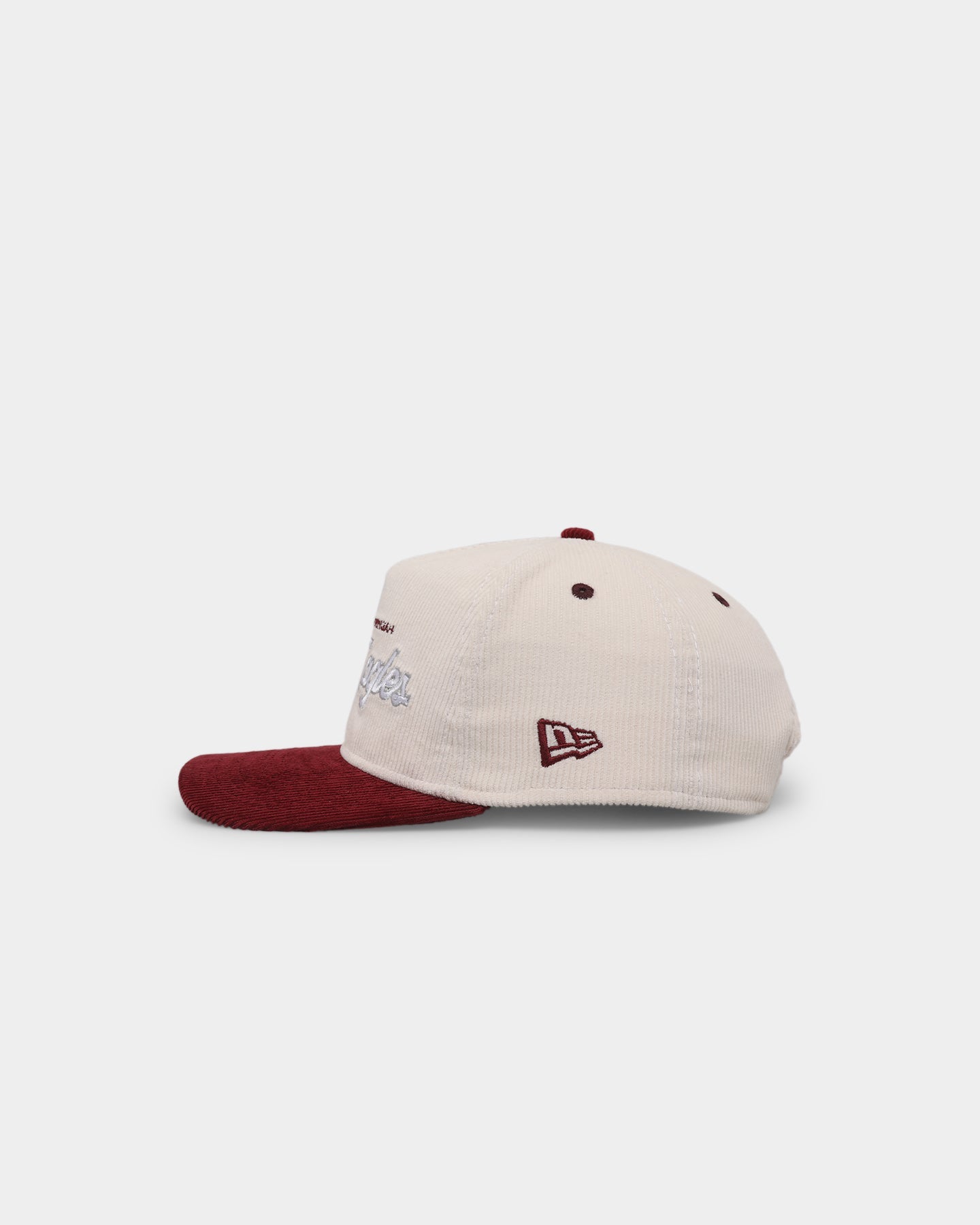 New Era Manly Sea Eagles 'NRL Retro Script Corduroy' Golfer Snapback Chrome White