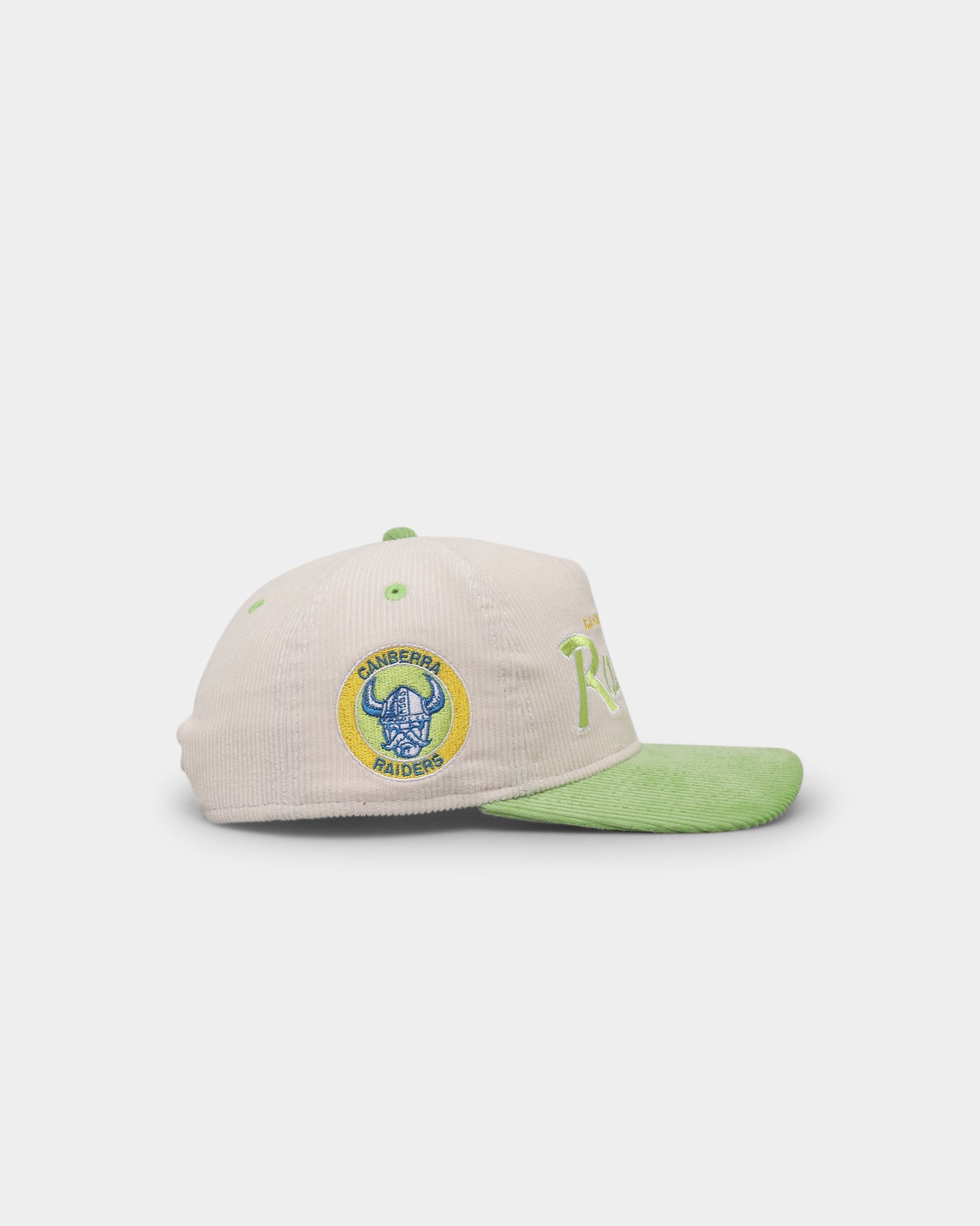New Era Canberra Raiders 'NRL Retro Script Corduroy' Golfer Snapback Chrome White