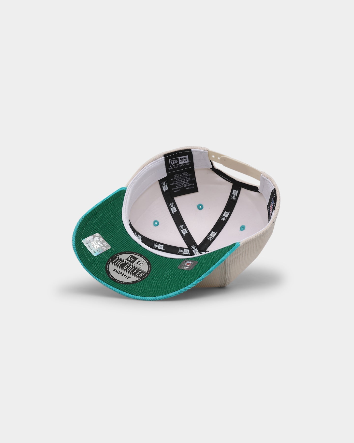 New Era Miami Dolphins 'Chrome Corduroy Throwback Script' Golfer Snapback Chrome White