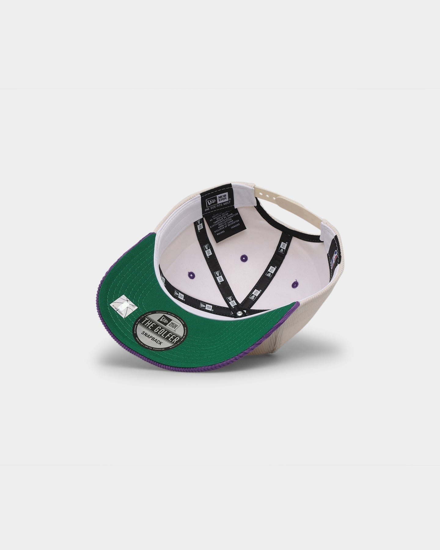 New Era Los Angeles Lakers 'Chrome Corduroy Throwback Script' Golfer Snapback Chrome White