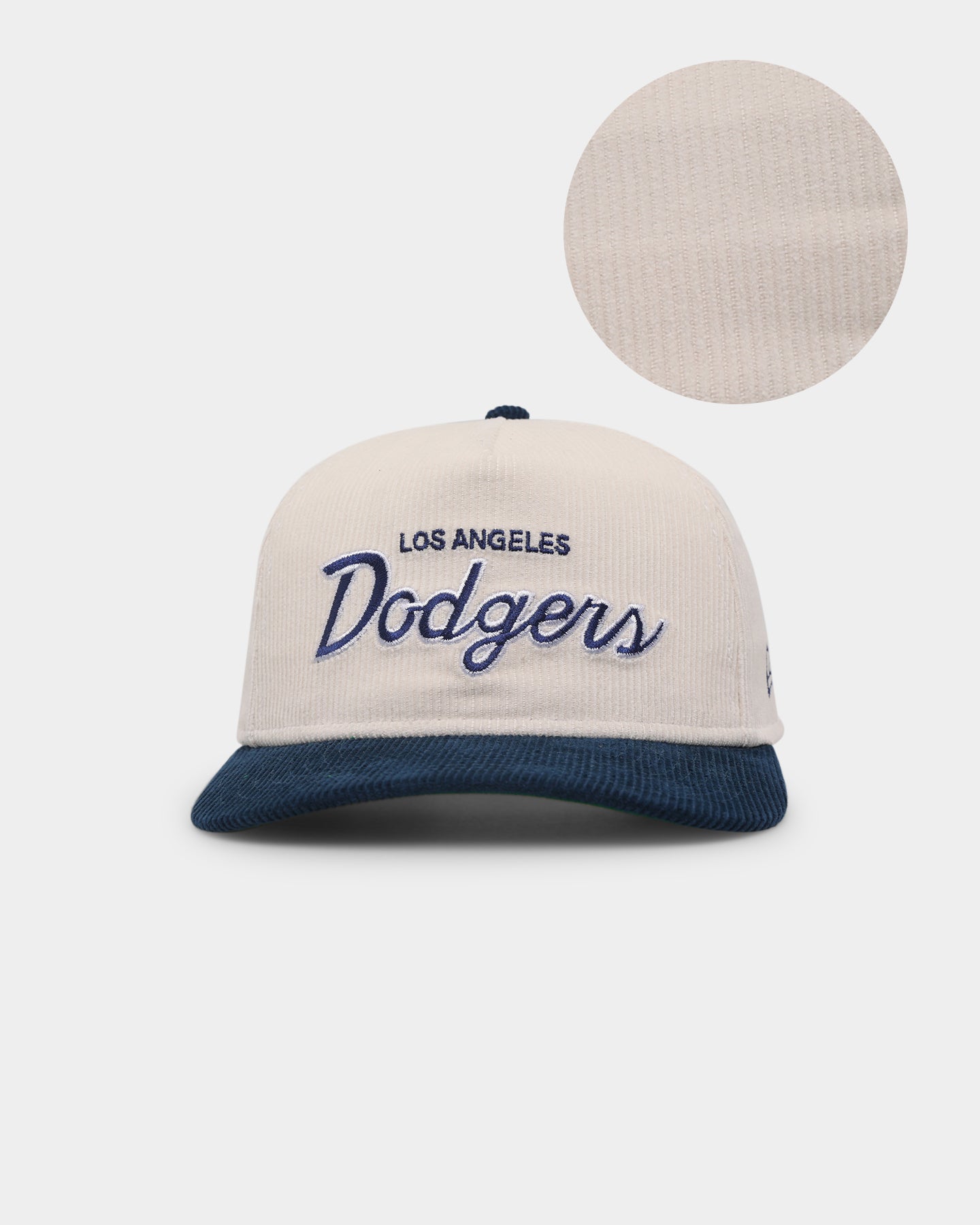 New Era Los Angeles Dodgers 'Chrome Corduroy Throwback Script' Golfer Snapback Chrome White