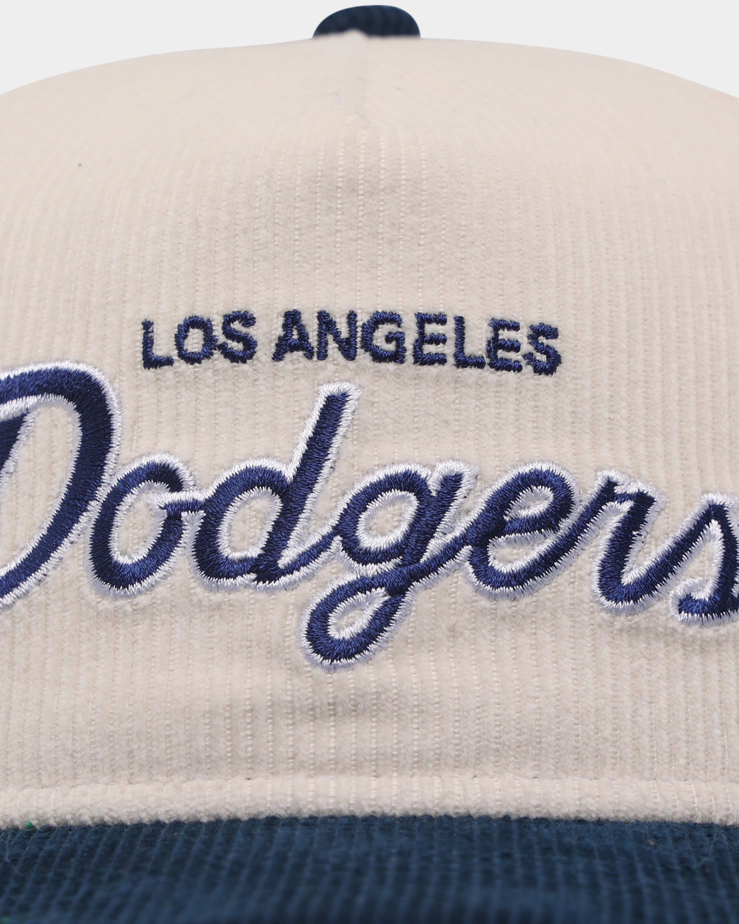 New Era Los Angeles Dodgers 'Chrome Corduroy Throwback Script' Golfer Snapback Chrome White