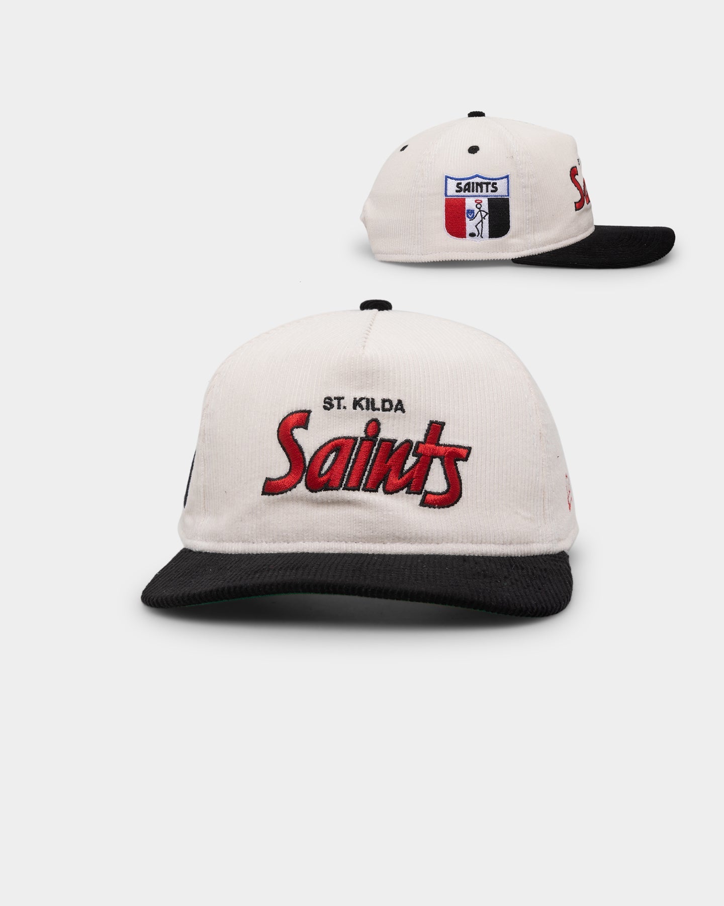 New Era St. Kilda Saints "AFL Cord Script" Golfer Snapback Chrome/OTC