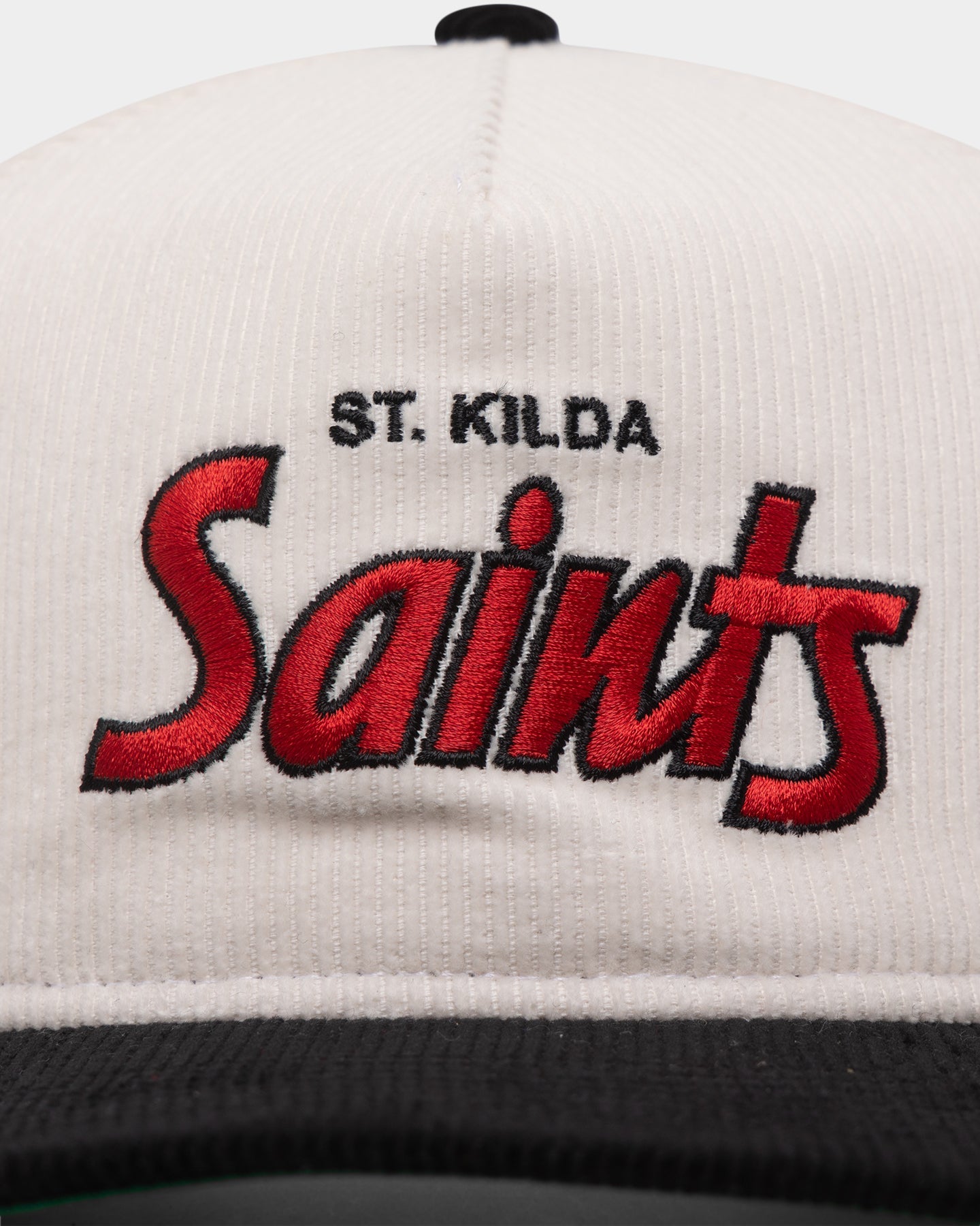 New Era St. Kilda Saints "AFL Cord Script" Golfer Snapback Chrome/OTC