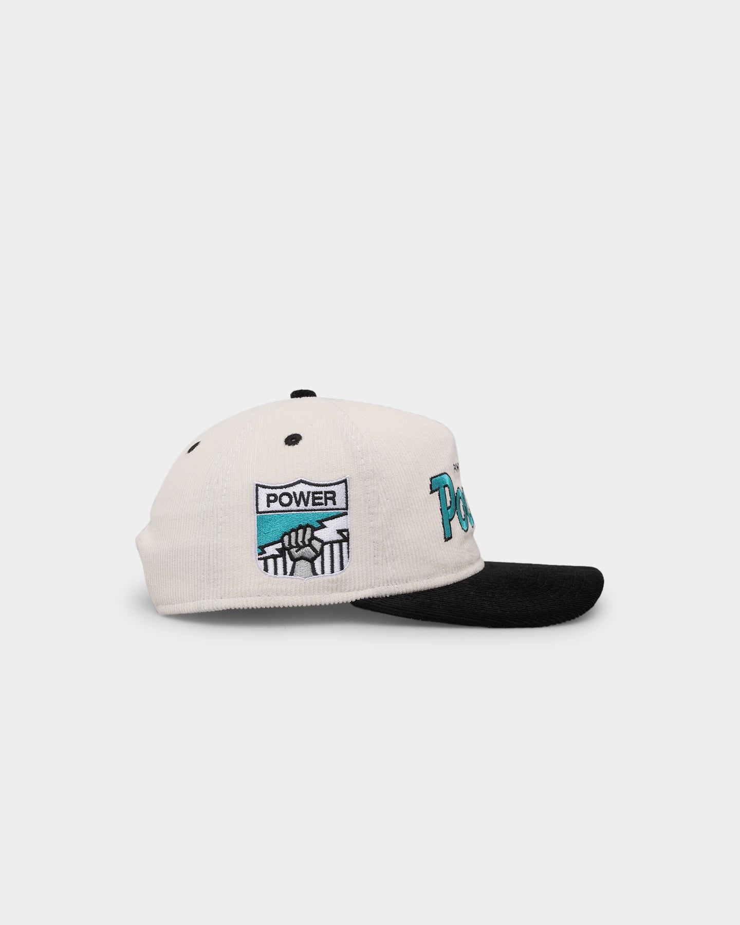 New Era Port Adelaide Power "AFL Cord Script" Golfer Snapback Chrome/OTC