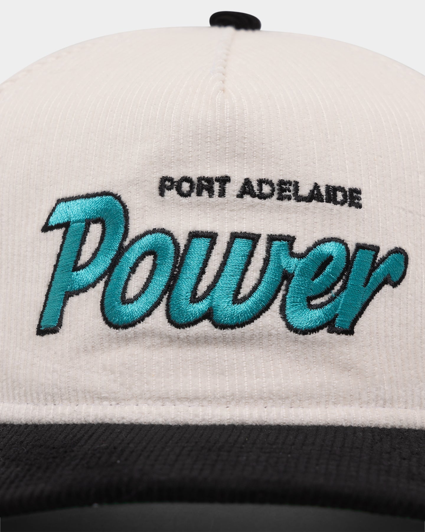New Era Port Adelaide Power "AFL Cord Script" Golfer Snapback Chrome/OTC