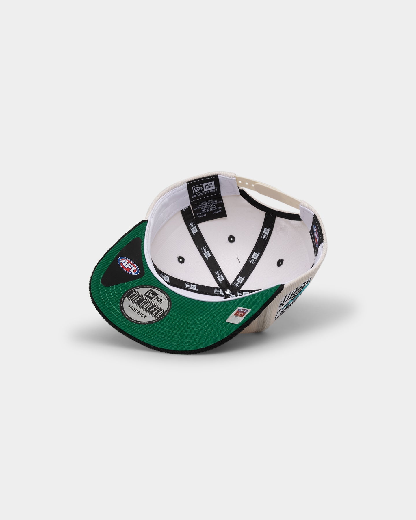 New Era Port Adelaide Power "AFL Cord Script" Golfer Snapback Chrome/OTC