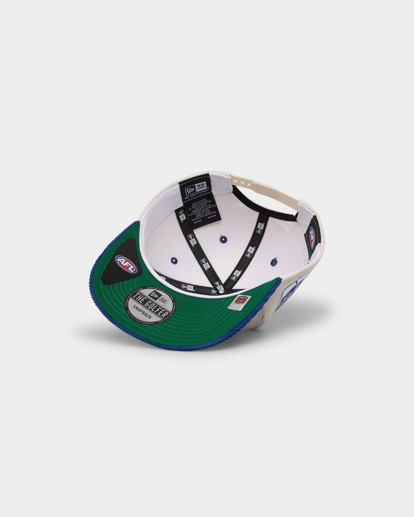 New Era North Melbourne Kangaroos "AFL Cord Script" Golfer Snapback Chrome/OTC