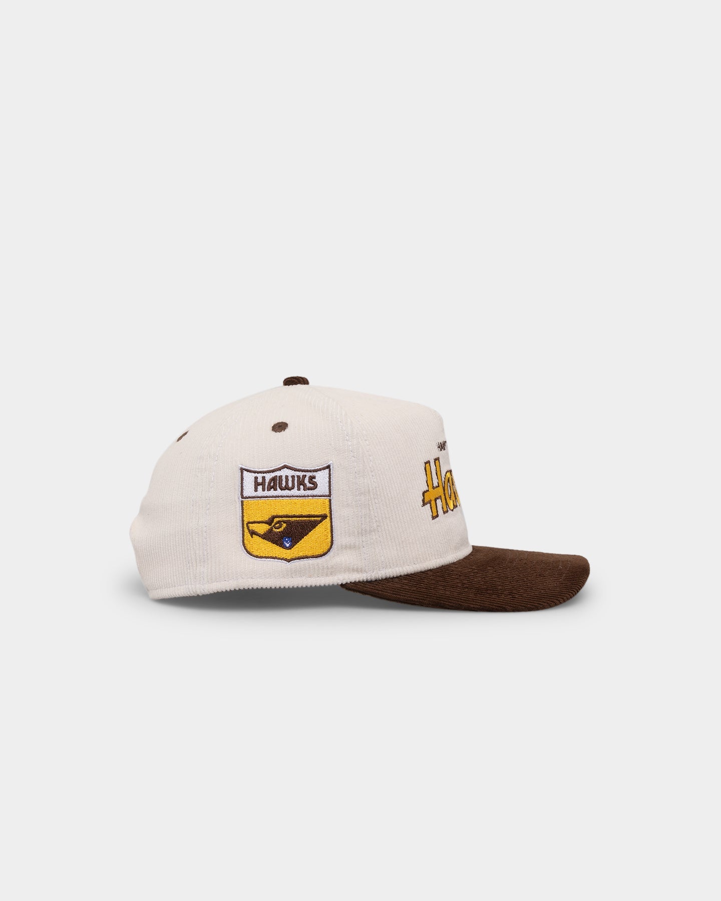 New Era Hawthorn Hawks "AFL Cord Script" Golfer Snapback Chrome/OTC