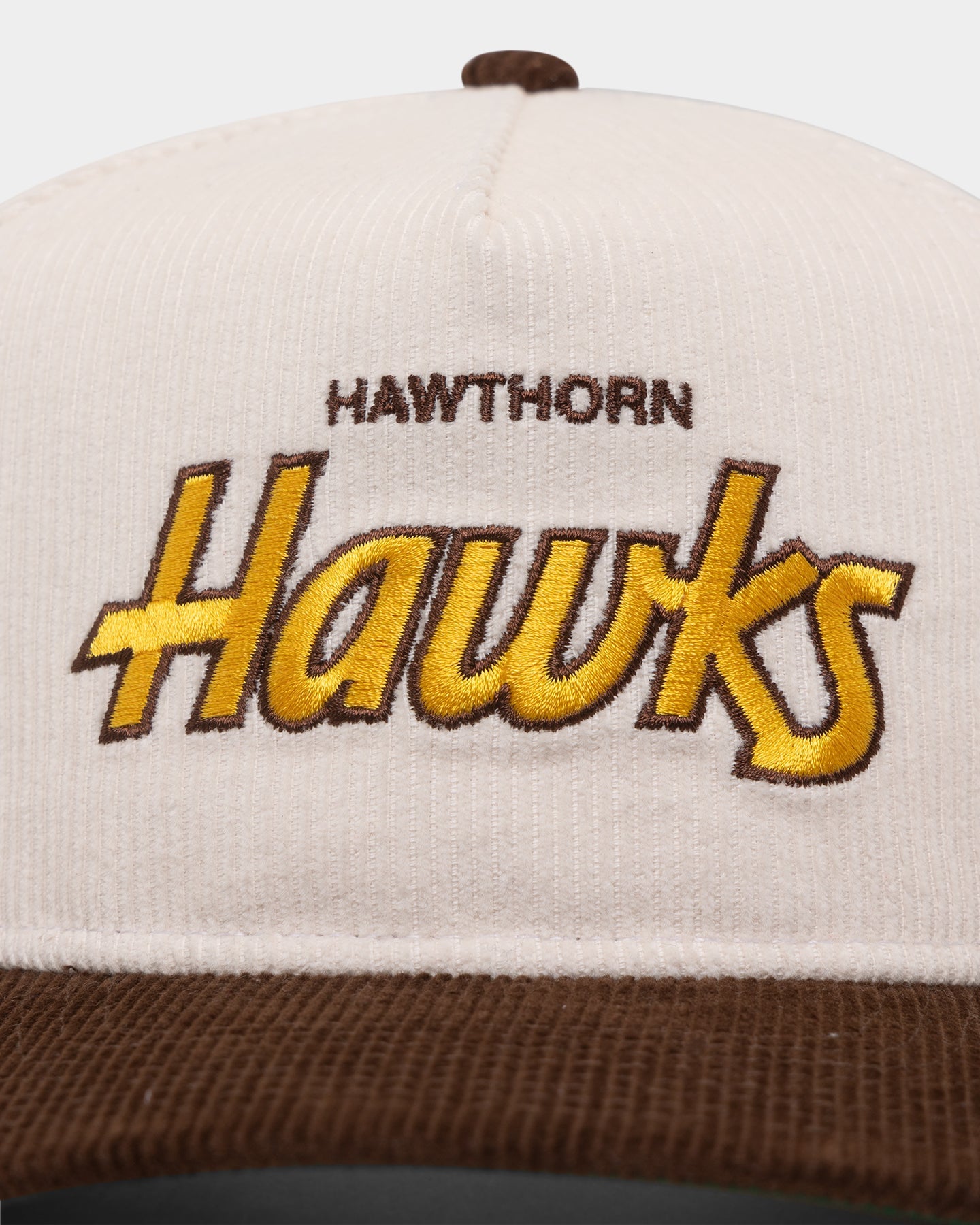 New Era Hawthorn Hawks "AFL Cord Script" Golfer Snapback Chrome/OTC