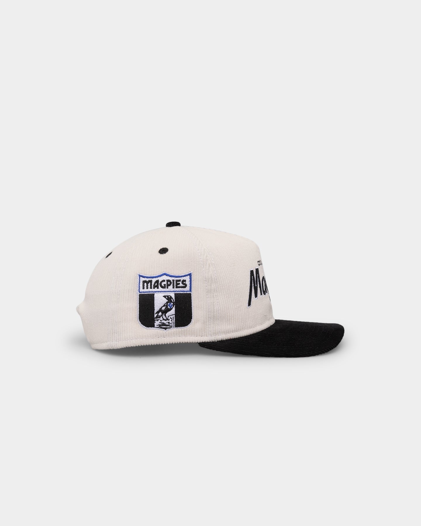 New Era Collingwood Magpies "AFL Cord Script" Golfer Snapback Chrome/OTC