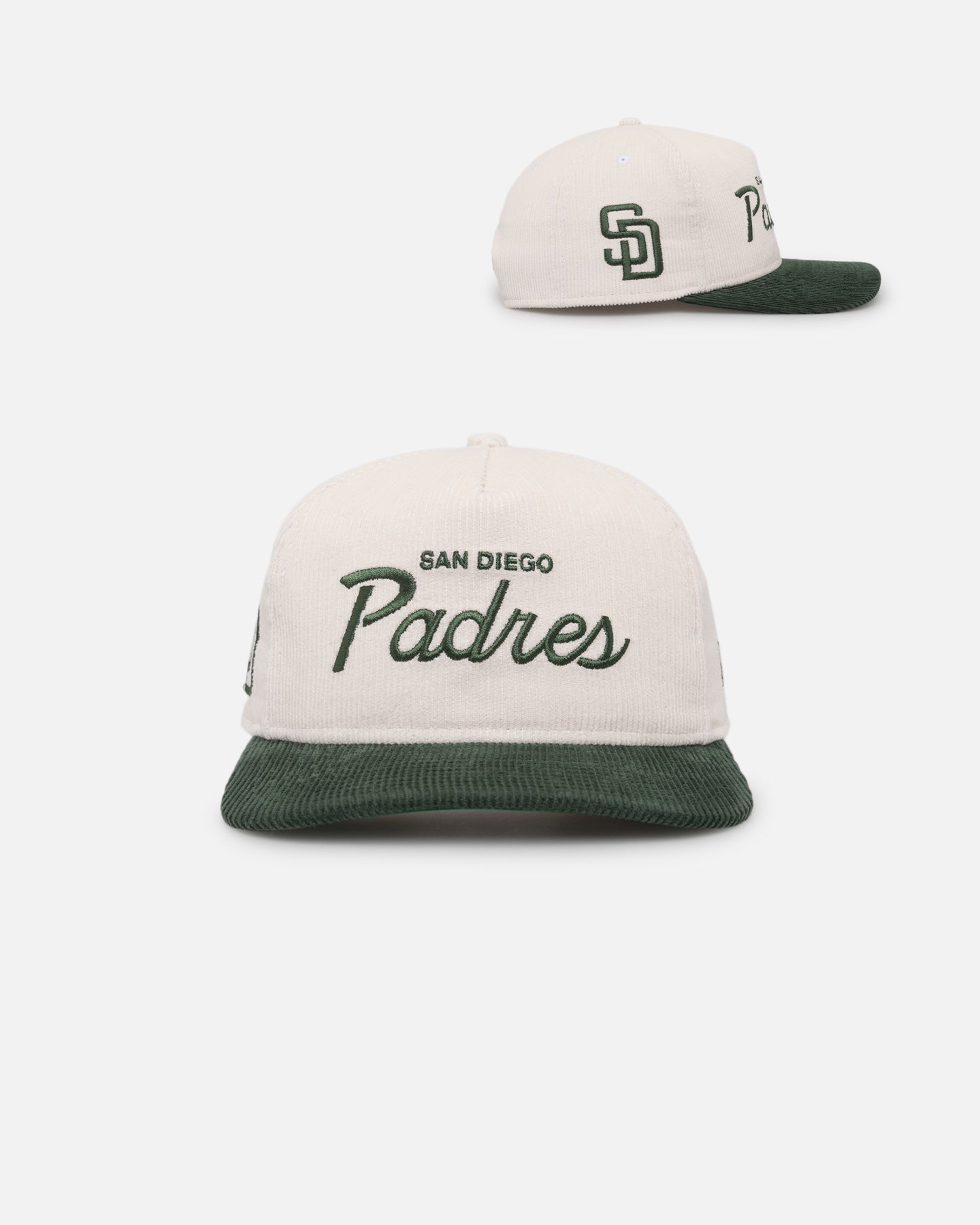 New Era San Diego Padres 'Currency Corduroy' Golfer Pre-Curved Snapback Chrome White
