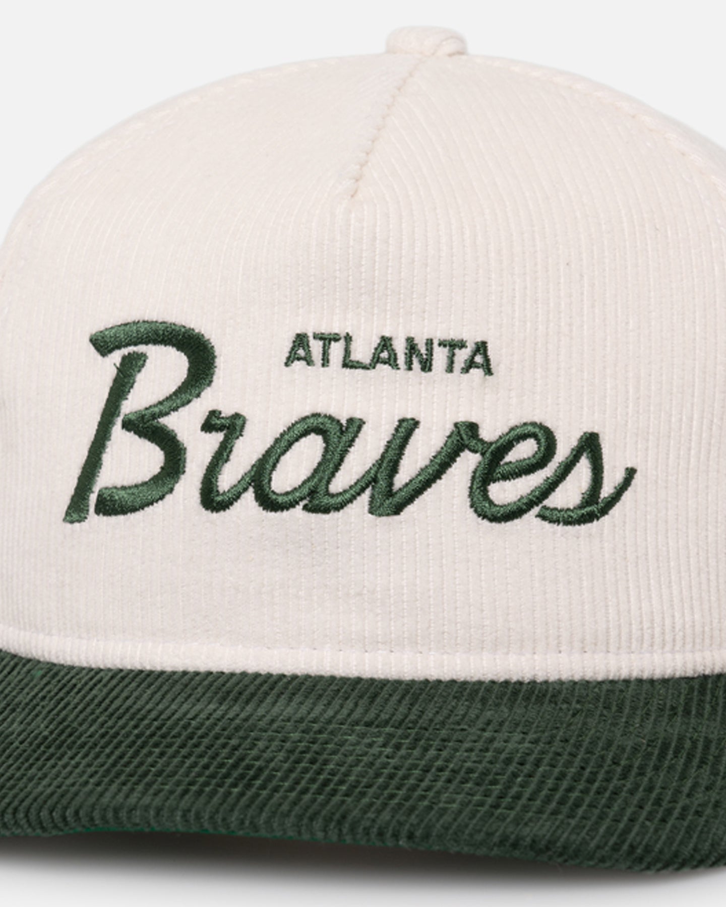 New Era Atlanta Braves 'Currency Corduroy' Golfer Pre-Curved Snapback Chrome White