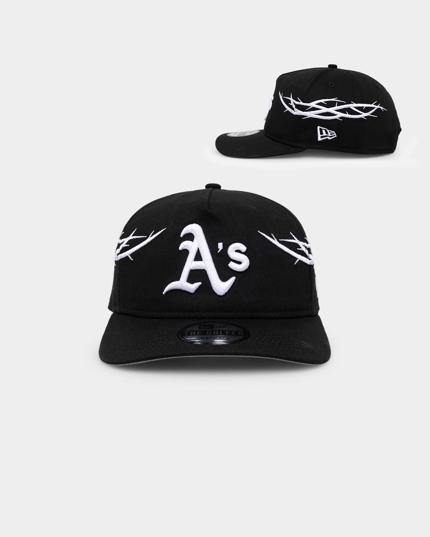 New Era Oakland Athletics 'Twisted Thorns' Golfer Pre-Curved Snapback Black