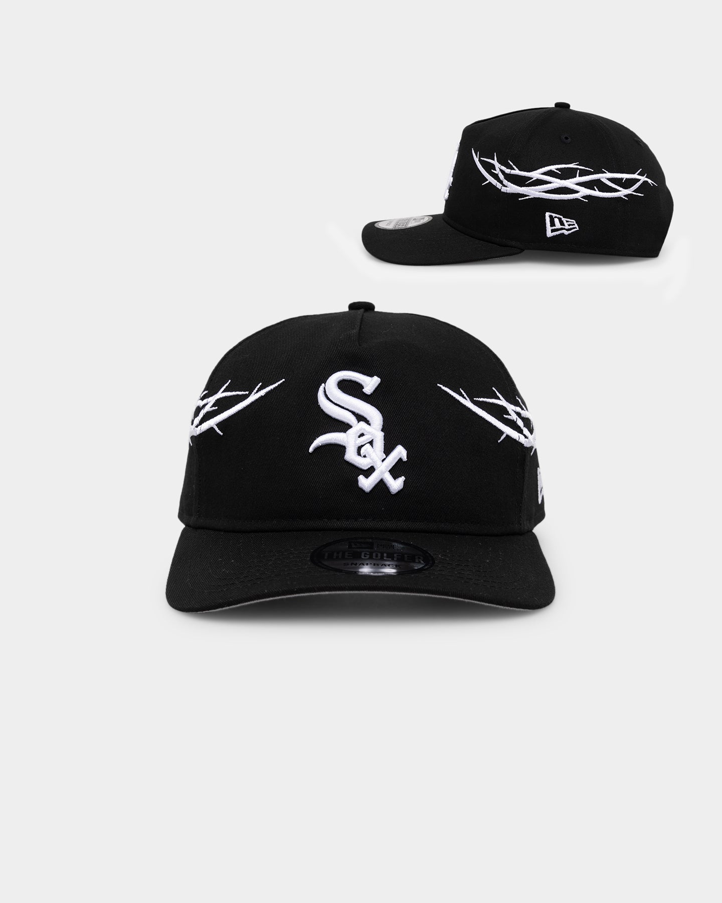 New Era Chicago White Sox 'Twisted Thorns' Golfer Pre-Curved Snapback Black