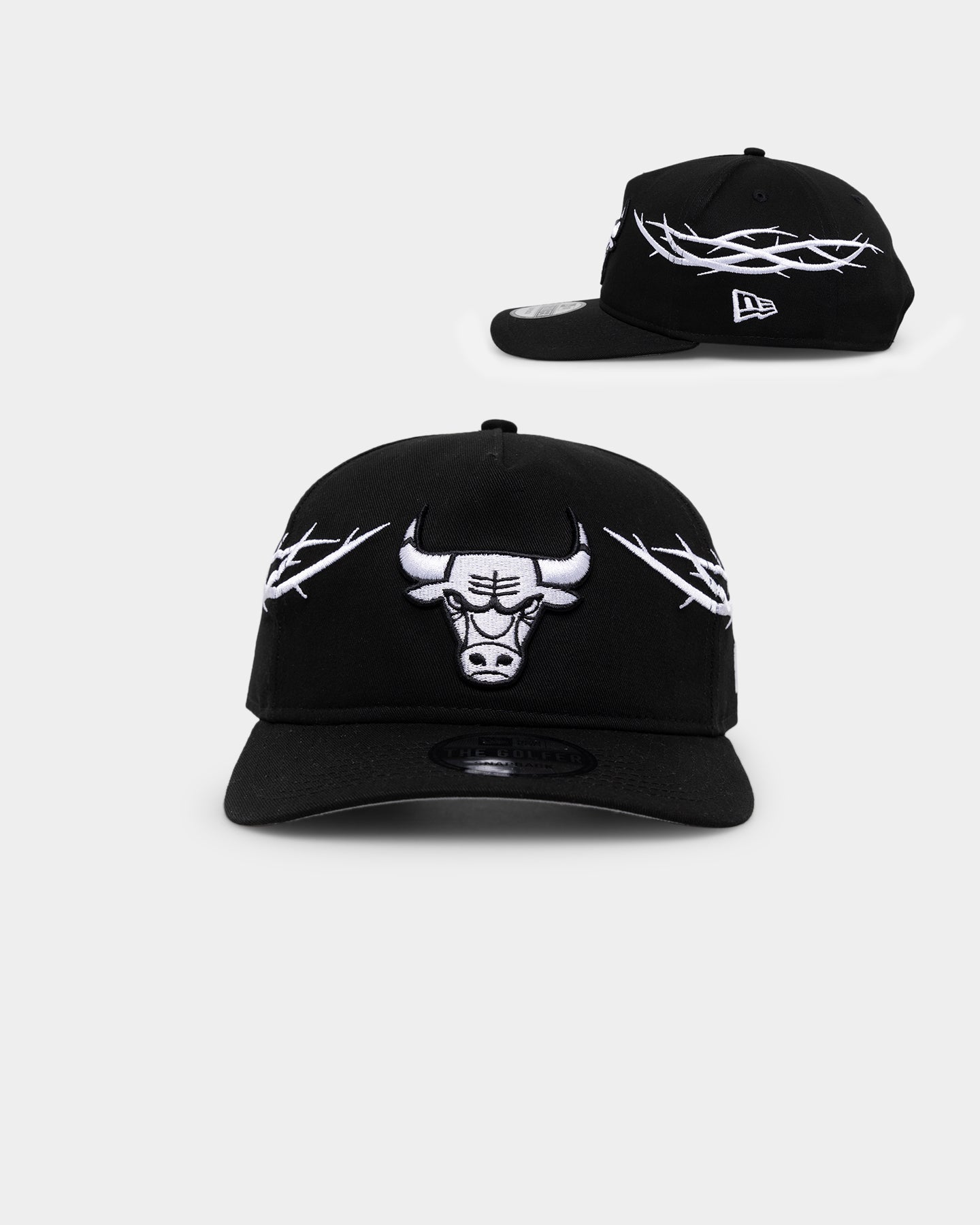 New Era Chicago Bulls 'Twisted Thorns' Golfer Pre-Curved Snapback Black
