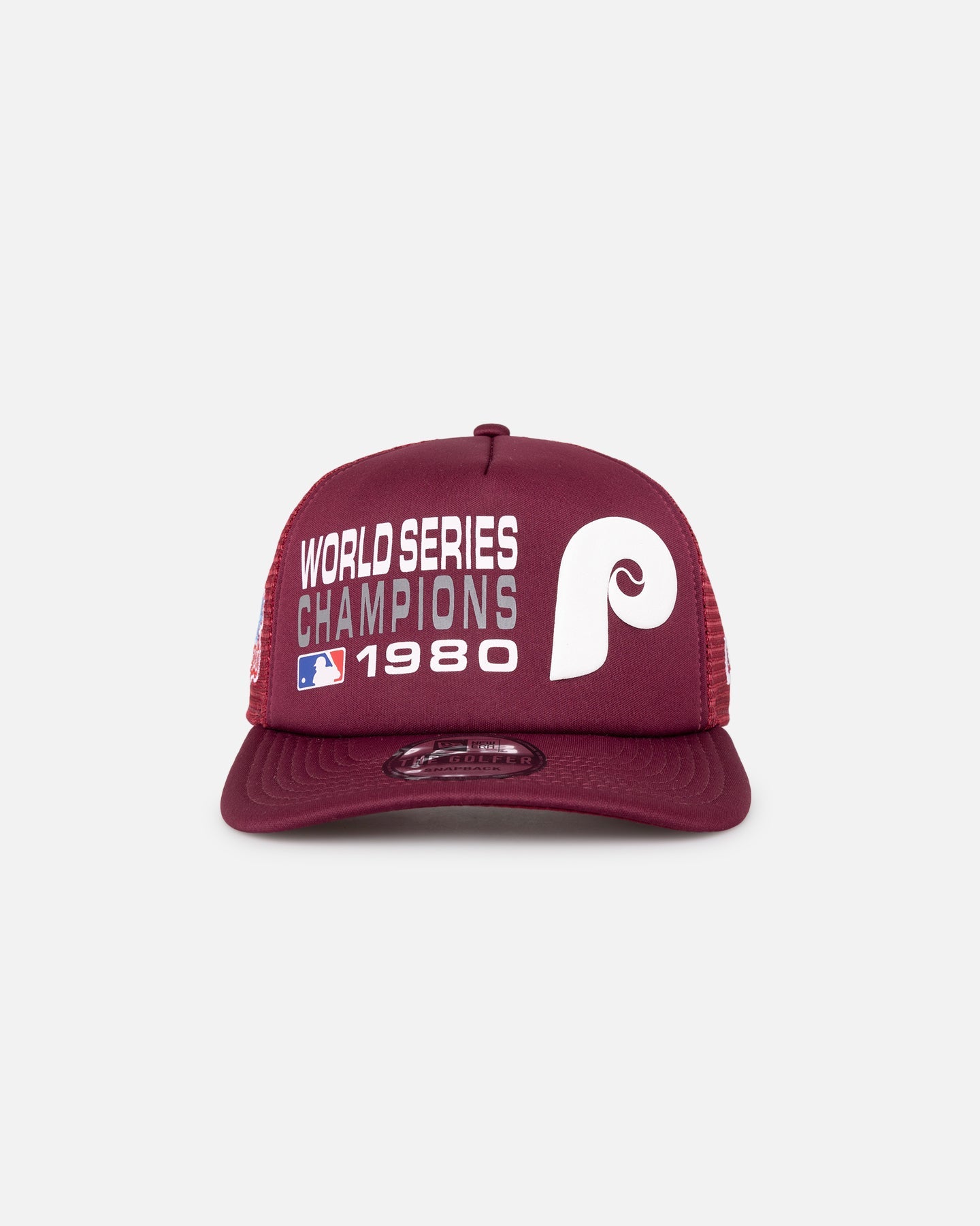 New Era Philadelphia Pillies 'Puff Print' Pre-Curved Golfer Trucker Snapback Russet