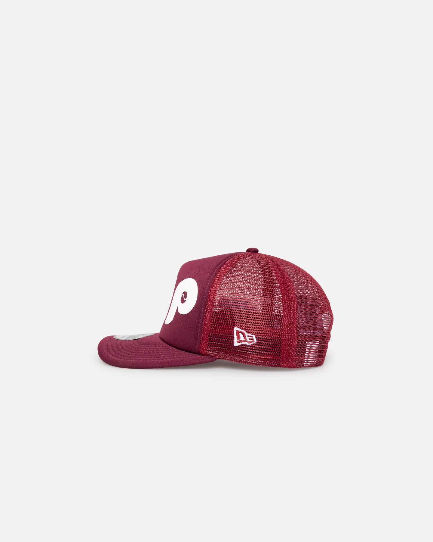 New Era Philadelphia Pillies 'Puff Print' Pre-Curved Golfer Trucker Snapback Russet