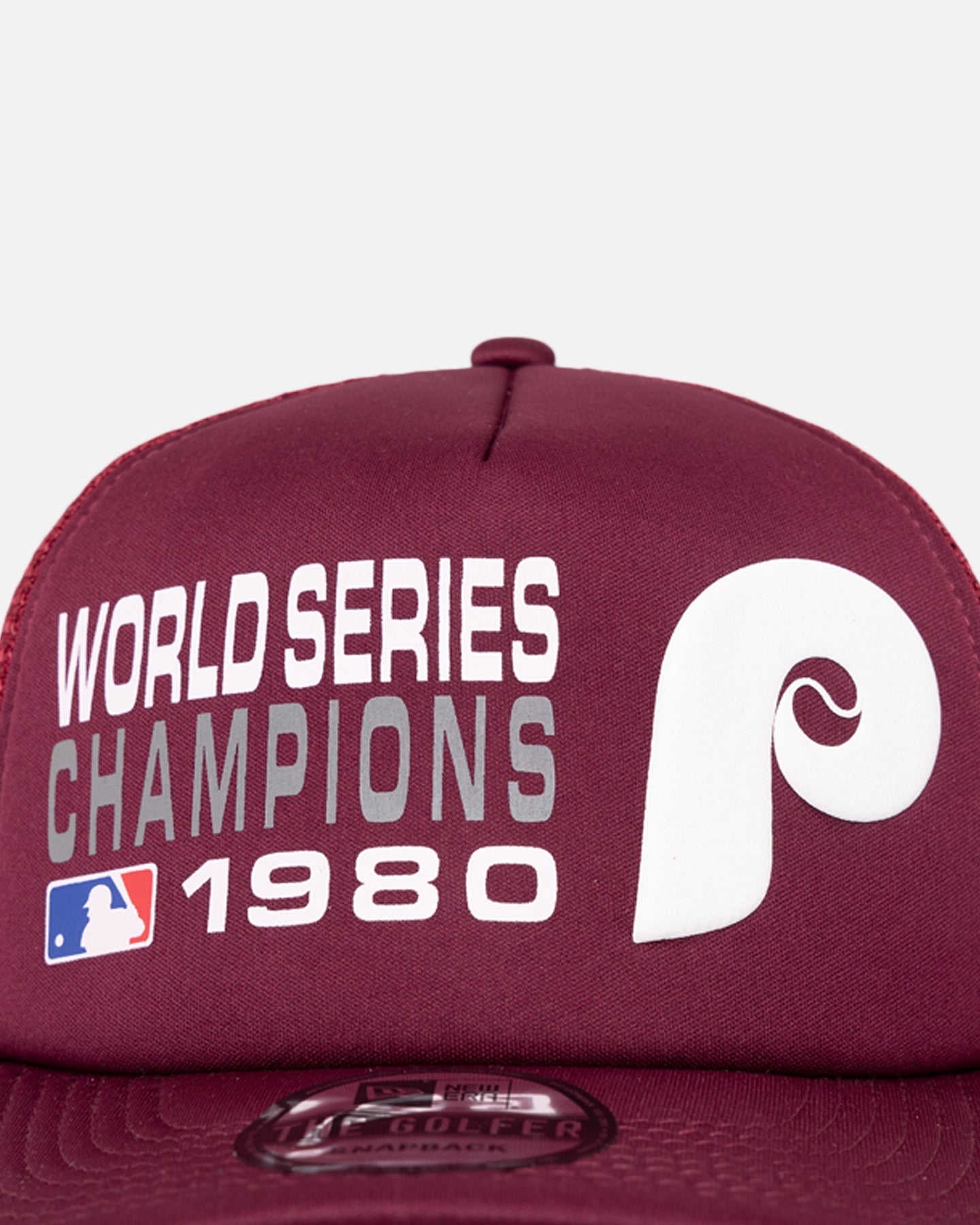 New Era Philadelphia Pillies 'Puff Print' Pre-Curved Golfer Trucker Snapback Russet