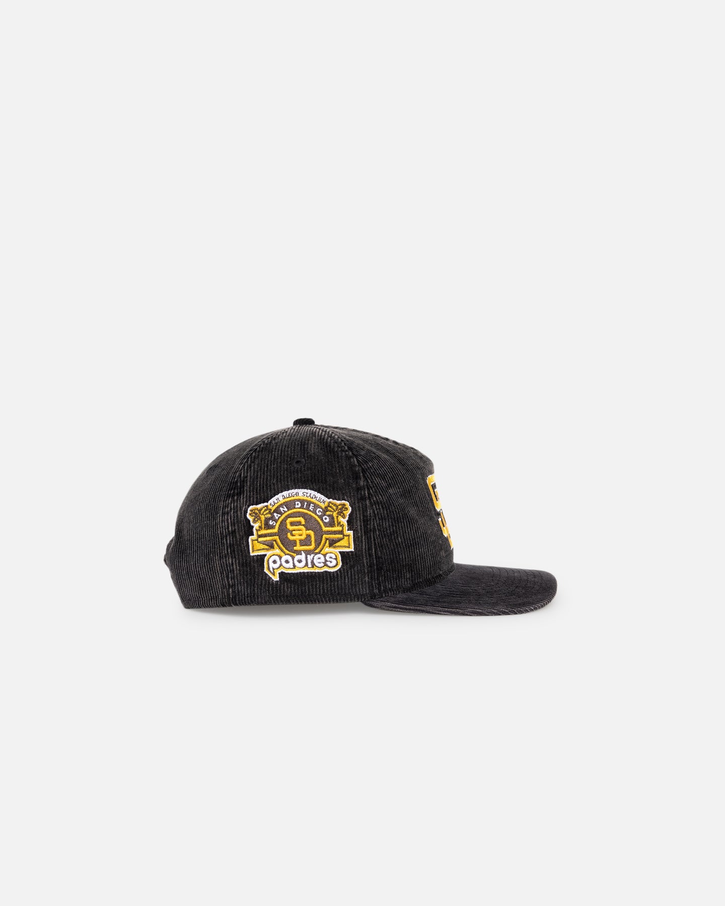 New Era San Diego Padres 'Washed Corduroy Golfer' Pre-Curved Golfer Snapback Washed Black