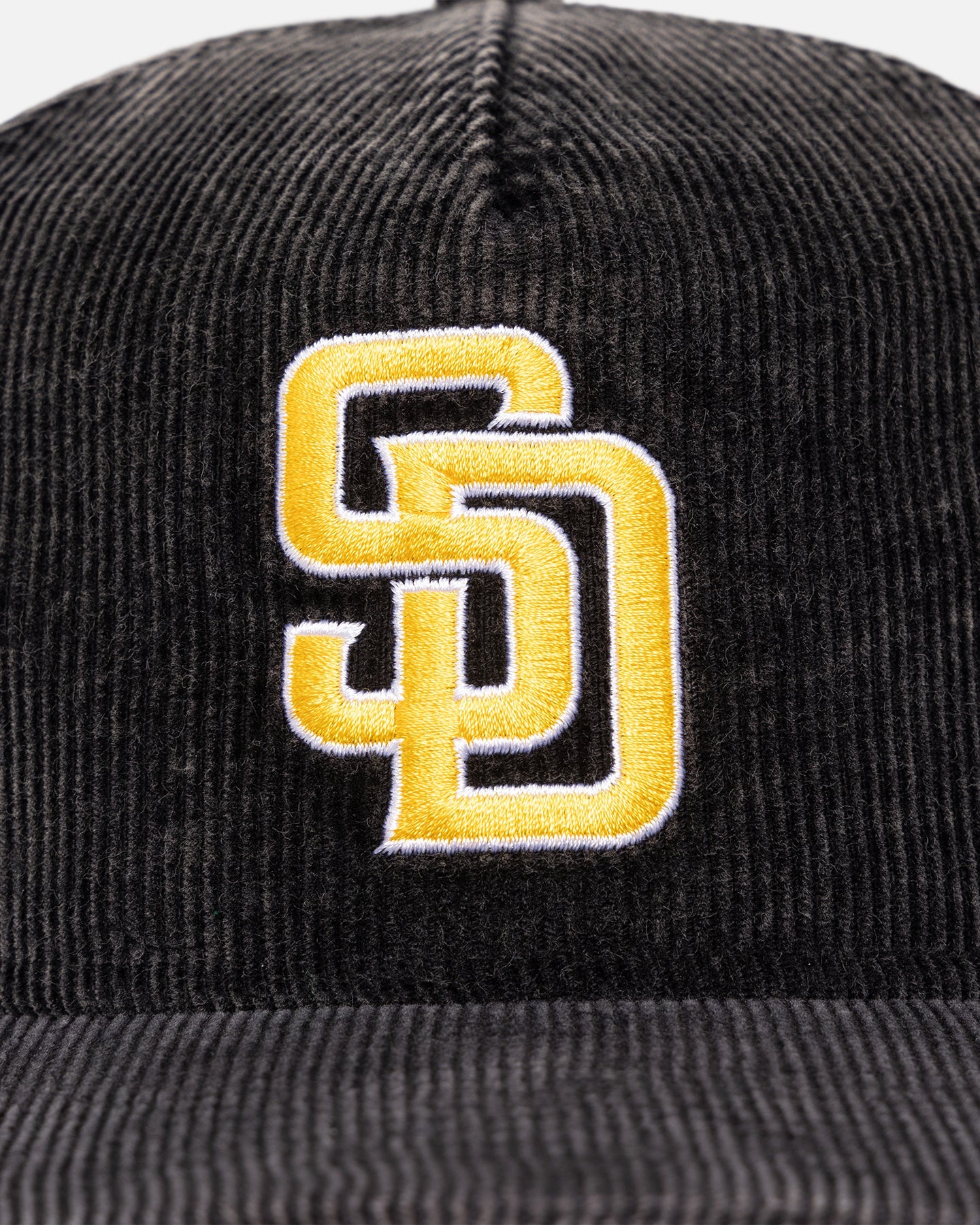 New Era San Diego Padres 'Washed Corduroy Golfer' Pre-Curved Golfer Snapback Washed Black