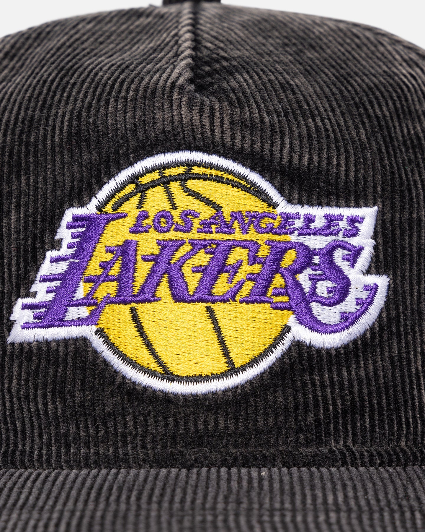 New Era Los Angeles Lakers 'Washed Corduroy Golfer' Pre-Curved Golfer Snapback Washed Black