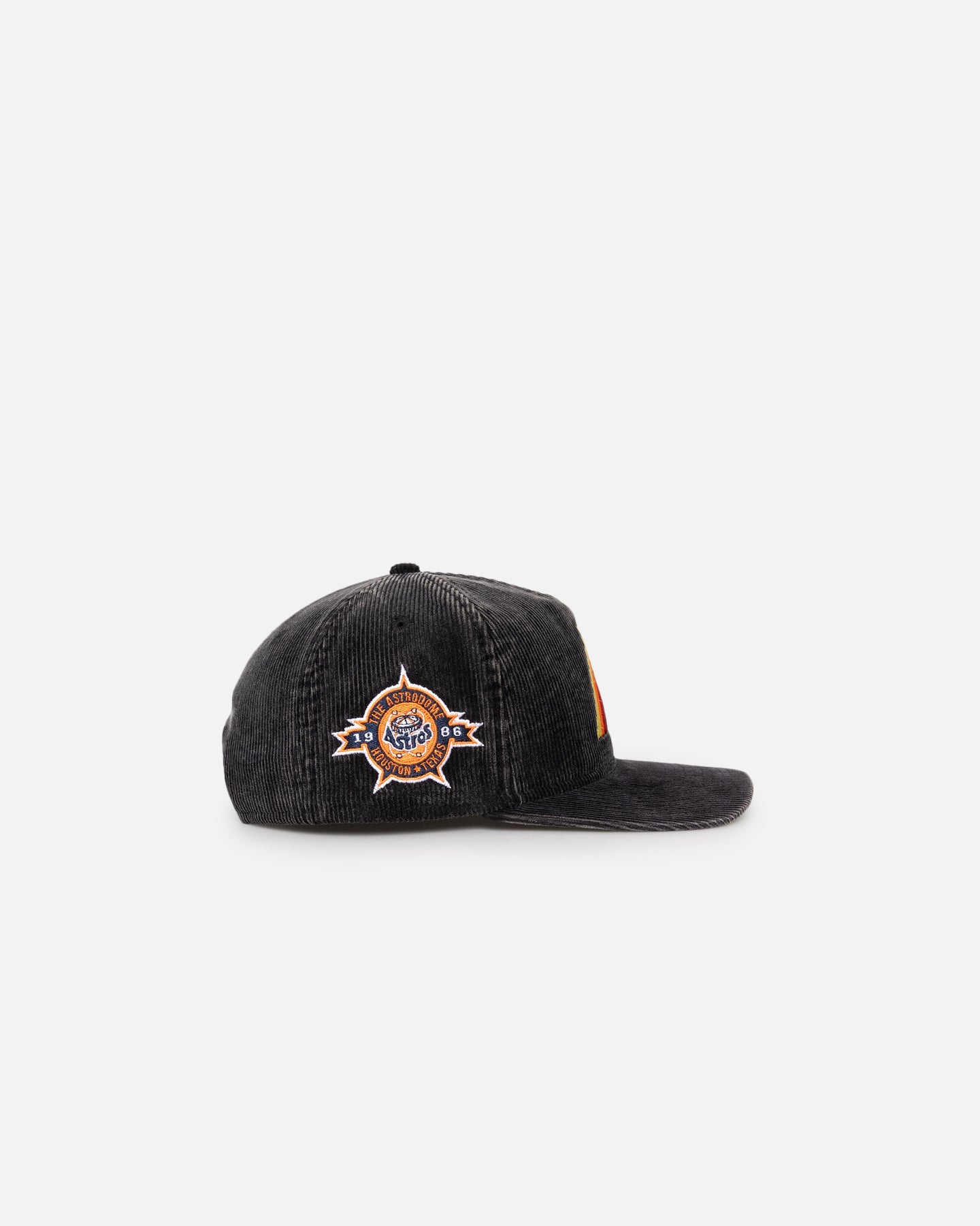 New Era Houston Astros 'Washed Corduroy Golfer' Pre-Curved Golfer Snapback Washed Black