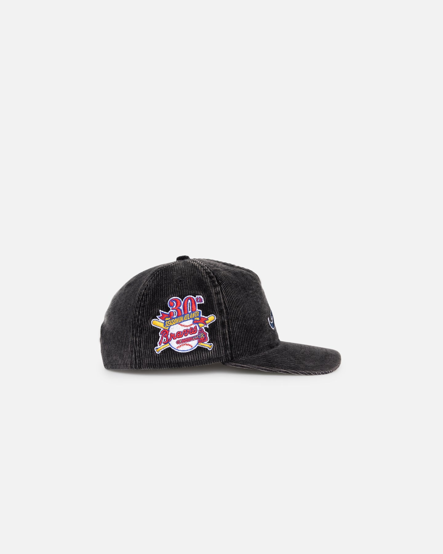 New Era Atlanta Braves 'Washed Corduroy Golfer' Pre-Curved Golfer Snapback Washed Black