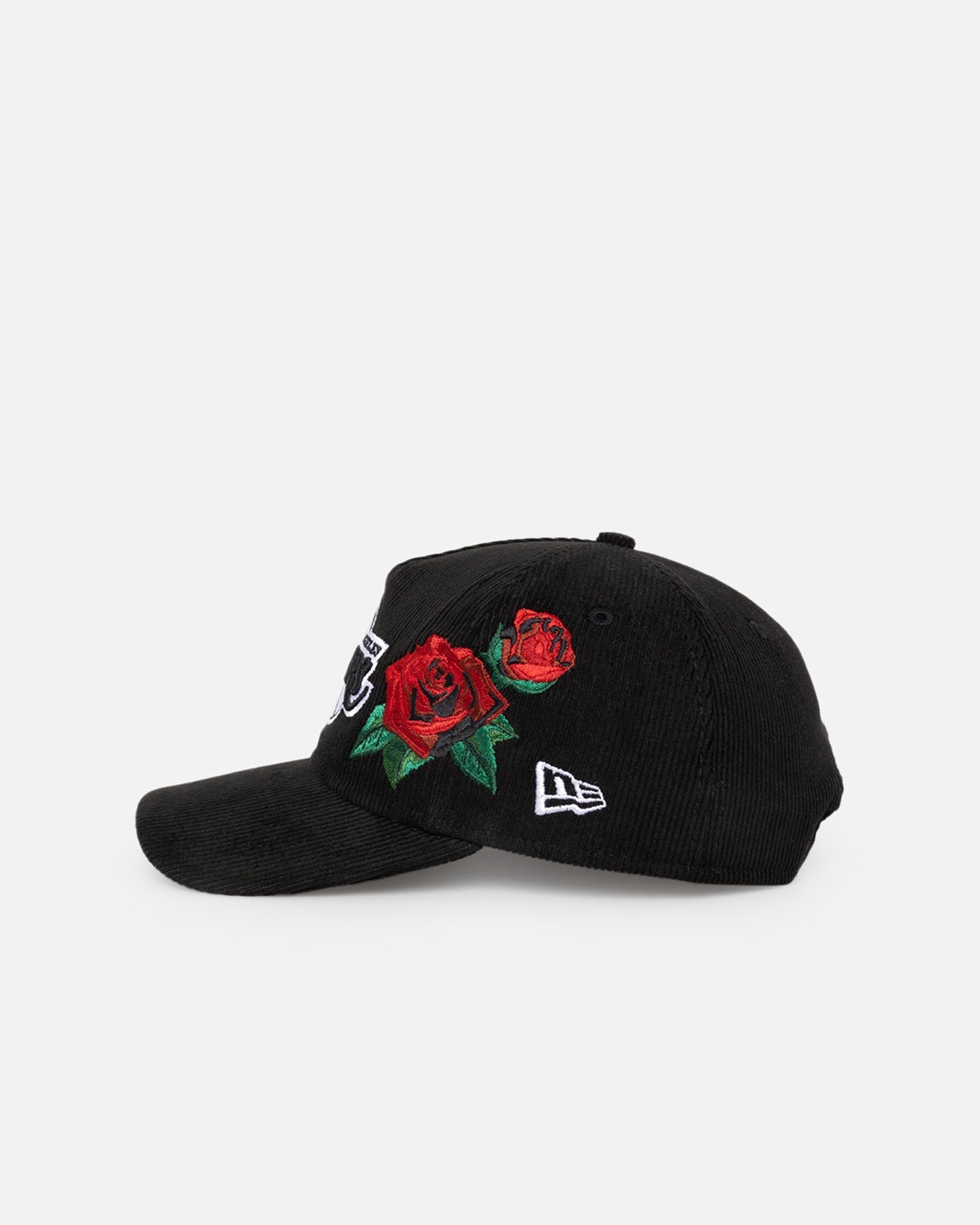 New Era Los Angeles Lakers 'Corduroy Roses' Golfer Pre-Curved Snapback Black Corduroy/White