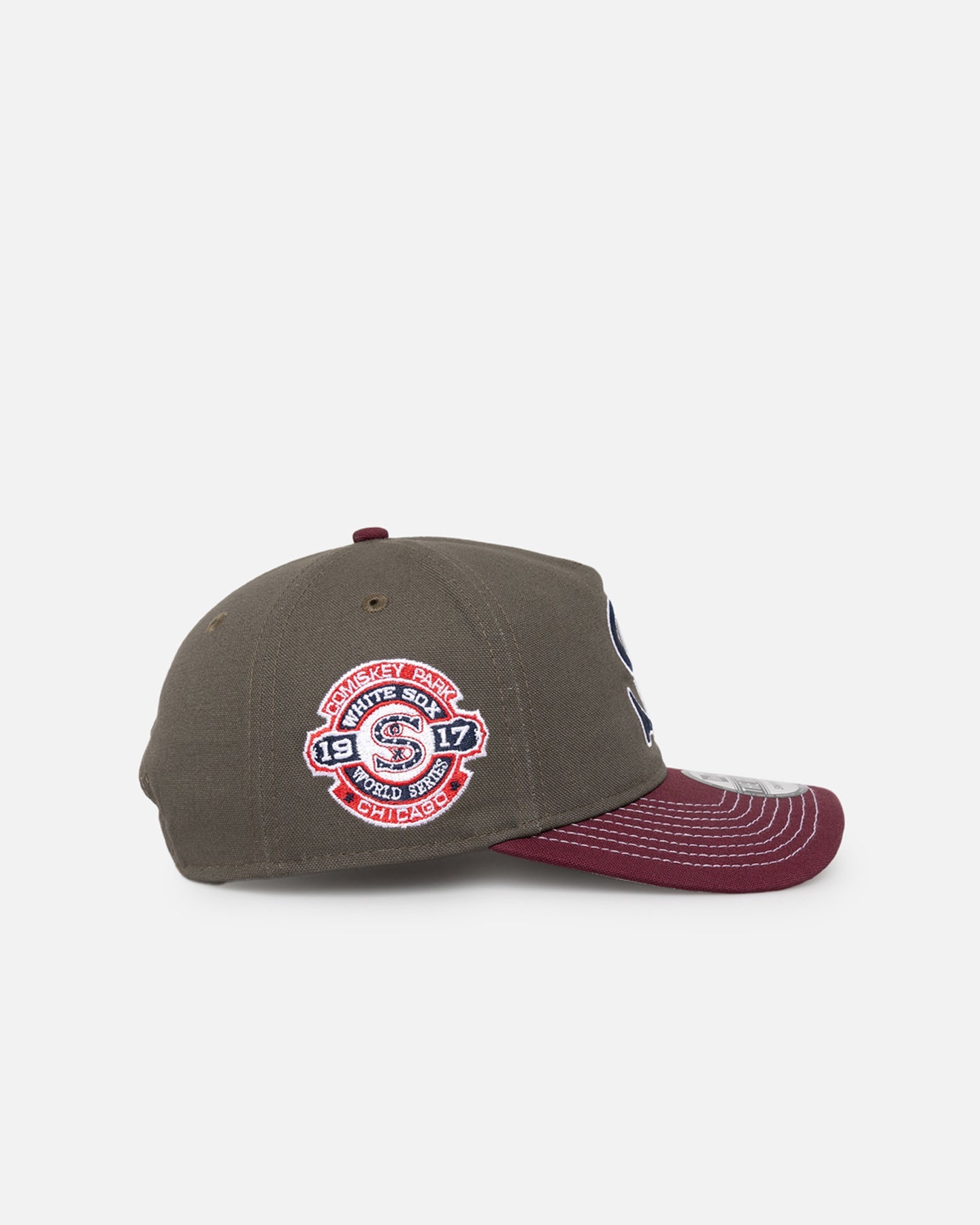 New Era Chicago White Sox 'Contrast Visor' Pre-Curved Golfer Snapback Moss/Maroon