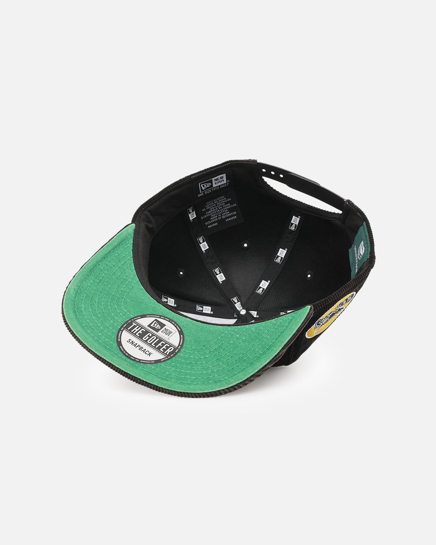 New Era North Queensland Cowboys 'NRL Golfer Washed Black' Pre-Curved Corduroy Golfer Snapback Washed Black