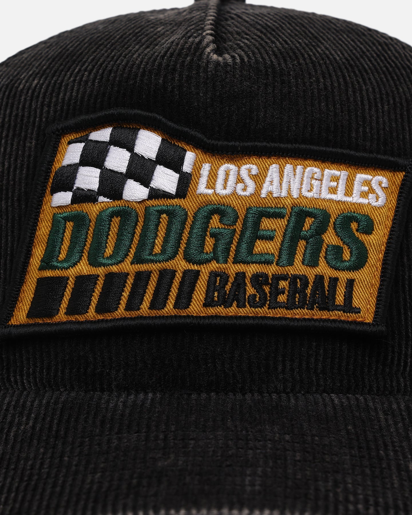 New Era Los Angeles Dodgers 'Washed Cord Racer' Corduroy Golfer Trucker Snapback Washed Black