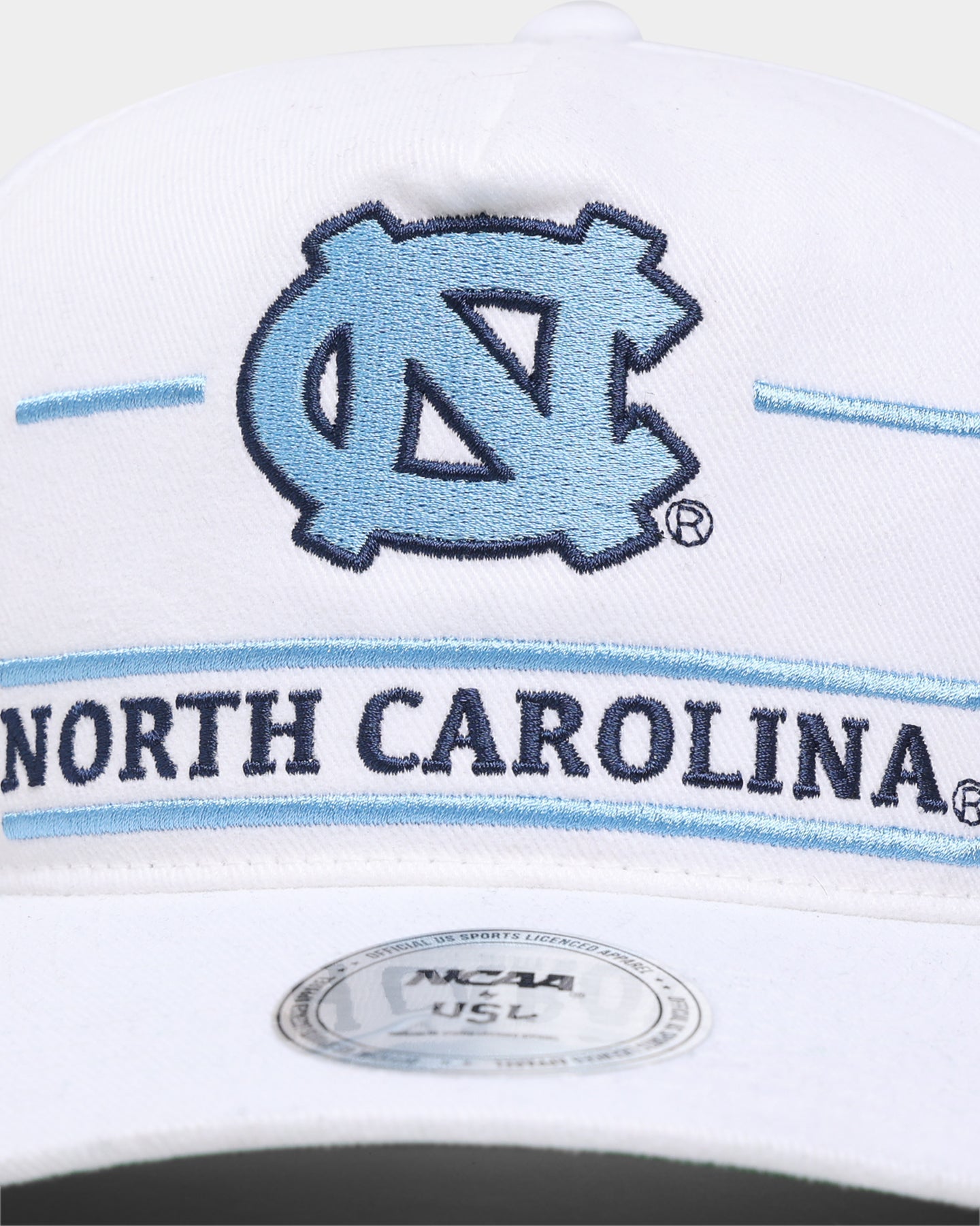 National Collegiate Athletic Association North Carolina Stacked Pro Golfer Snapback White